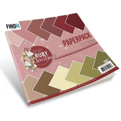 Find It Trading Precious Marieke Ruby Christmas - Solids Paper Pack